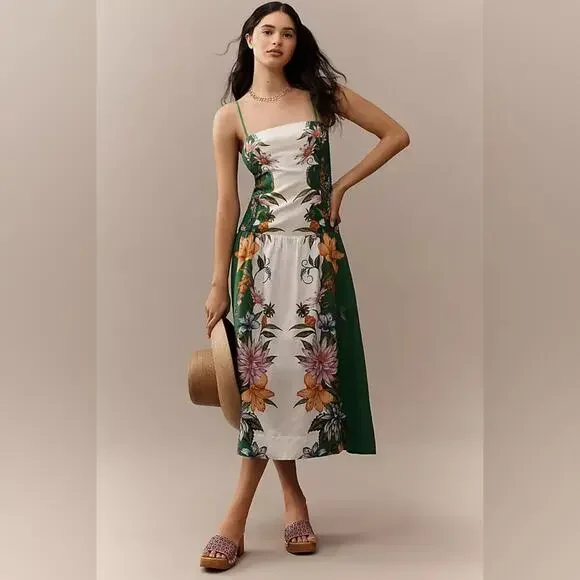 Farm Rio Off-White Sweet Bloom Dreamscape Midi Dress M - Picture 4 of 11